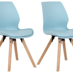 2er Set Stuhl Luna Kunststoff blau