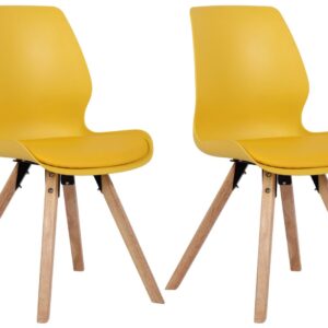 2er Set Stuhl Luna Kunststoff gelb