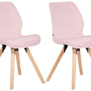 2er Set Stuhl Luna Samt pink