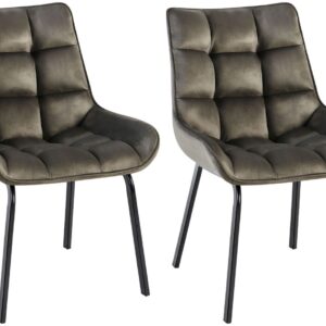 2er Set Stuhl Saranda Samt anthrazit