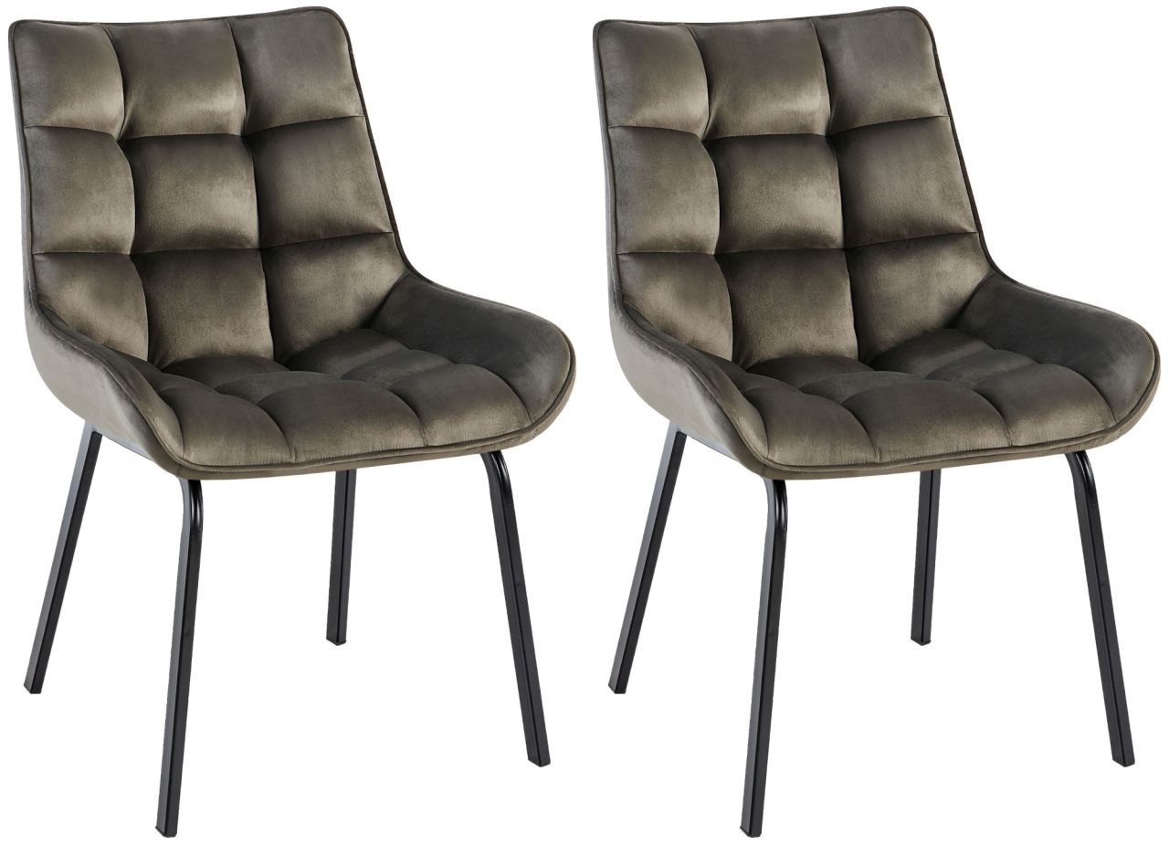 2er Set Stuhl Saranda Samt anthrazit 1 2er Set Stuhl Saranda Samt anthrazit