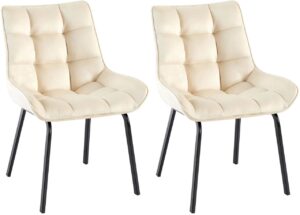 2er Set Stuhl Saranda Samt creme