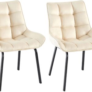 2er Set Stuhl Saranda Samt creme