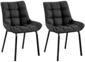 2er Set Stuhl Saranda Stoff schwarz titangrau