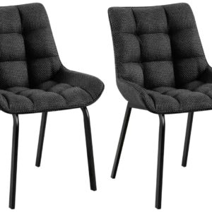 2er Set Stuhl Saranda Stoff schwarz titangrau