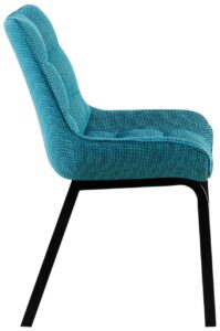 2er Set Stuhl Saranda Stoff schwarz tuerkis