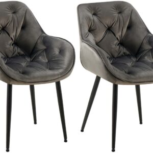 2er Set Stuhl Tanna Samt anthrazit