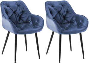 2er Set Stuhl Tanna Samt blau