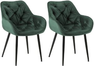 2er Set Stuhl Tanna Samt gruen