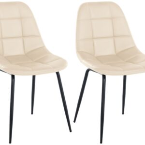 2er Set Stuhl Tom Kunstleder creme