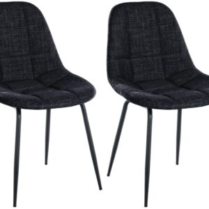 2er Set Stuhl Tom Stoff schwarz