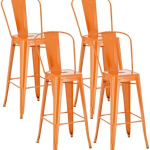 4er Set Barhocker Aiden orange