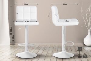 4er Set Barhocker Feni Kunstleder weiss weiss