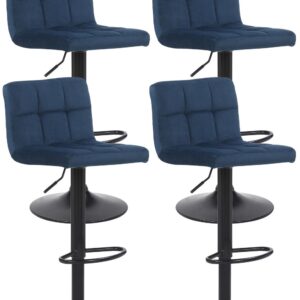 4er Set Barhocker Feni Samt blau