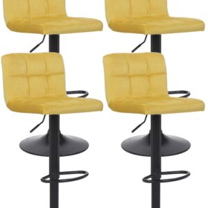 4er Set Barhocker Feni Samt gelb