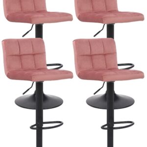 4er Set Barhocker Feni Samt pink
