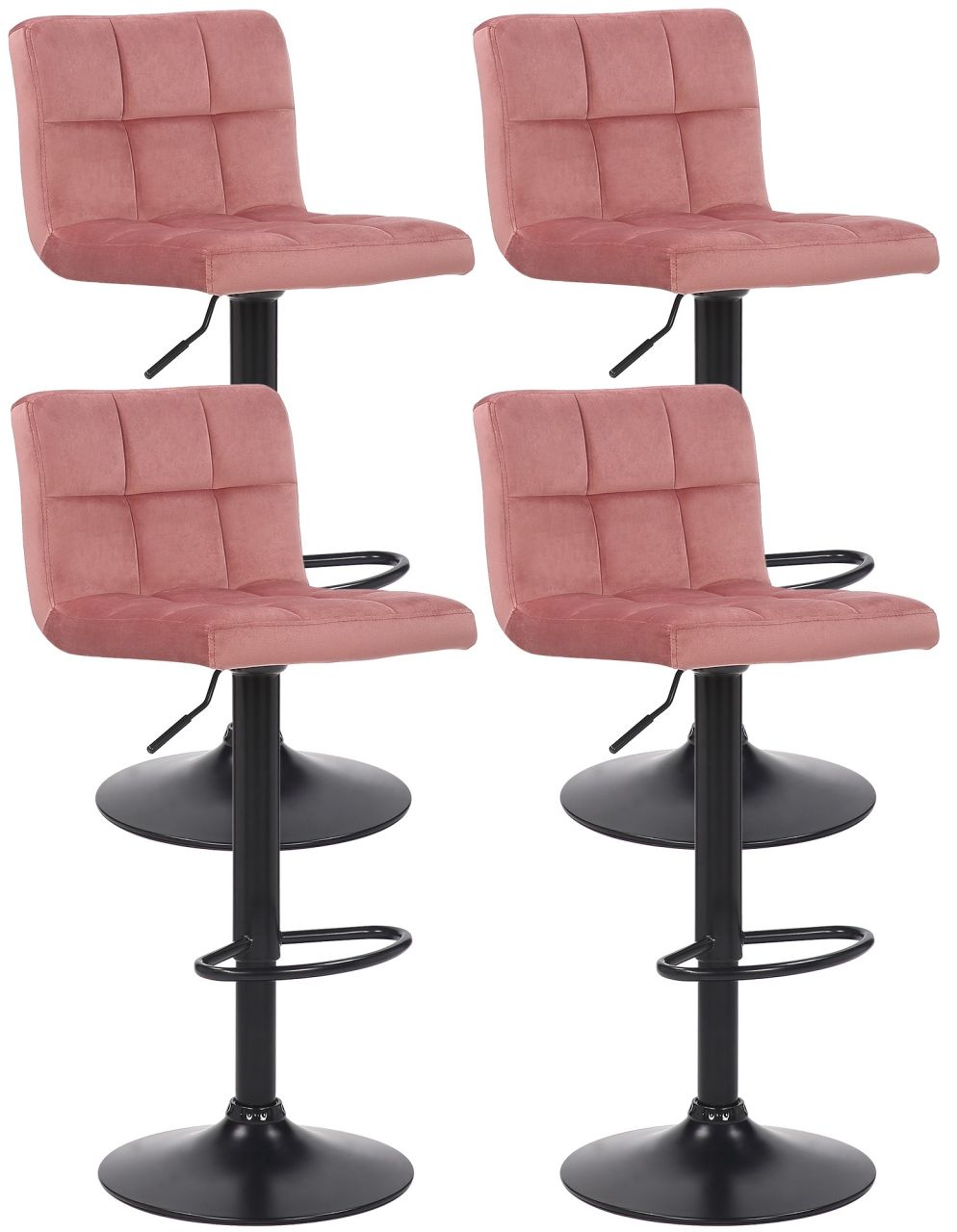 4er Set Barhocker Feni Samt pink