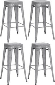 4er Set Barhocker Fletcher silber