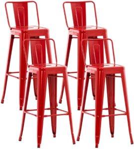 4er Set Barhocker Mason rot