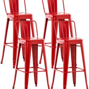 4er Set Barhocker Mason rot