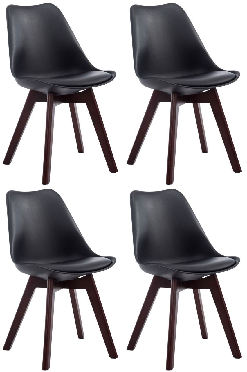 4er Set Besucherstühle Borneo V2 Walnuss Kunstleder schwarz 1 4er Set Besucherstühle Borneo V2 Walnuss Kunstleder schwarz