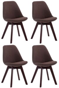 4er Set Besucherstuehle Borneo V2 Walnuss Stoff braun