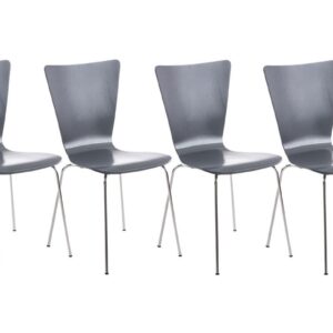 4er Set Besucherstuhl Aaron grau