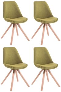 4er Set Besucherstuhl Toulouse Stoff Square Natura gruen