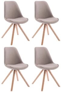 4er Set Besucherstuhl Toulouse Stoff Square Natura taupe