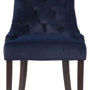 4er Set Esszimmerstühle Aberdeen Samt antik blau