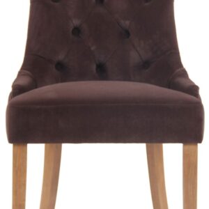 4er Set Esszimmerstühle Aberdeen Samt antik-hell braun