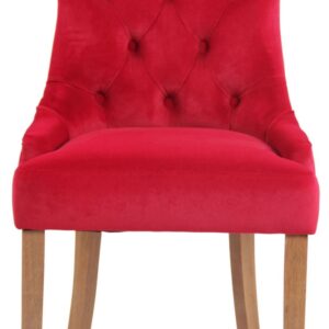 4er Set Esszimmerstühle Aberdeen Samt antik-hell rot