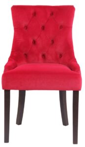 4er Set Esszimmerstuehle Aberdeen Samt antik rot