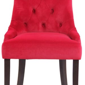 4er Set Esszimmerstühle Aberdeen Samt antik rot