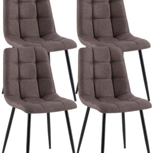 4er Set Esszimmerstühle Antibes Stoff braun