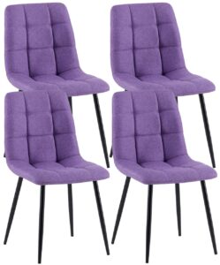 4er Set Esszimmerstuehle Antibes Stoff lila