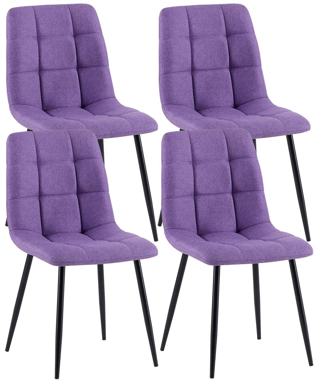 4er Set Esszimmerstühle Antibes Stoff lila 1 4er Set Esszimmerstühle Antibes Stoff lila