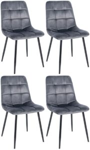4er Set Esszimmerstuehle Antibes dunkelgrau