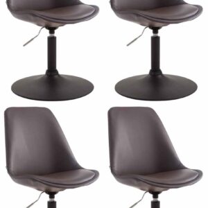 4er Set Esszimmerstühle Maverick B Kunstleder braun