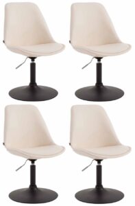 4er Set Esszimmerstuehle Maverick B Kunstleder creme