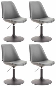 4er Set Esszimmerstuehle Maverick B Kunstleder grau