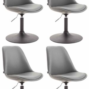 4er Set Esszimmerstühle Maverick B Kunstleder grau