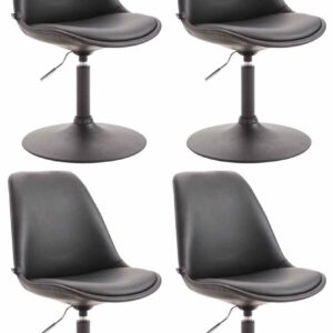 4er Set Esszimmerstühle Maverick B Kunstleder schwarz