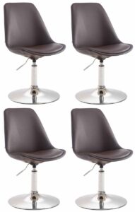 4er Set Esszimmerstuehle Maverick C Kunstleder braun