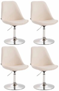 4er Set Esszimmerstuehle Maverick C Kunstleder creme
