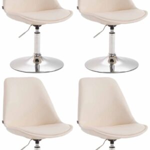 4er Set Esszimmerstühle Maverick C Kunstleder creme