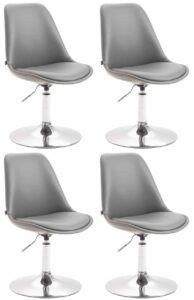 4er Set Esszimmerstuehle Maverick C Kunstleder grau