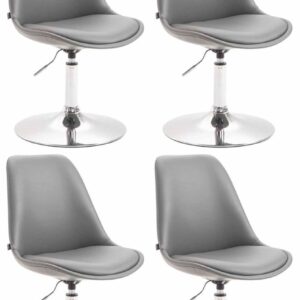 4er Set Esszimmerstühle Maverick C Kunstleder grau