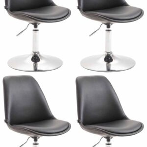 4er Set Esszimmerstühle Maverick C Kunstleder schwarz