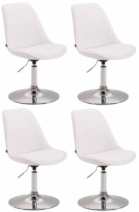 4er Set Esszimmerstuehle Maverick C Kunstleder weiss